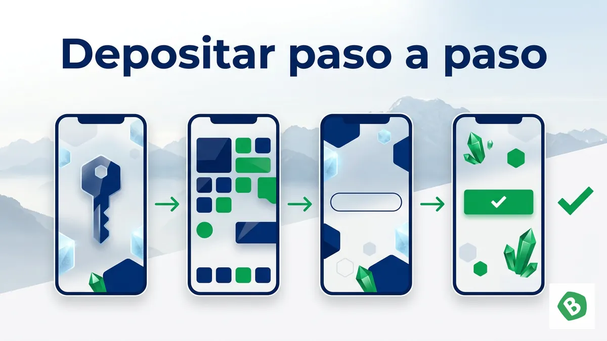 Pasos para depositar en Bumbet: secuencia de pantallas en el móvil