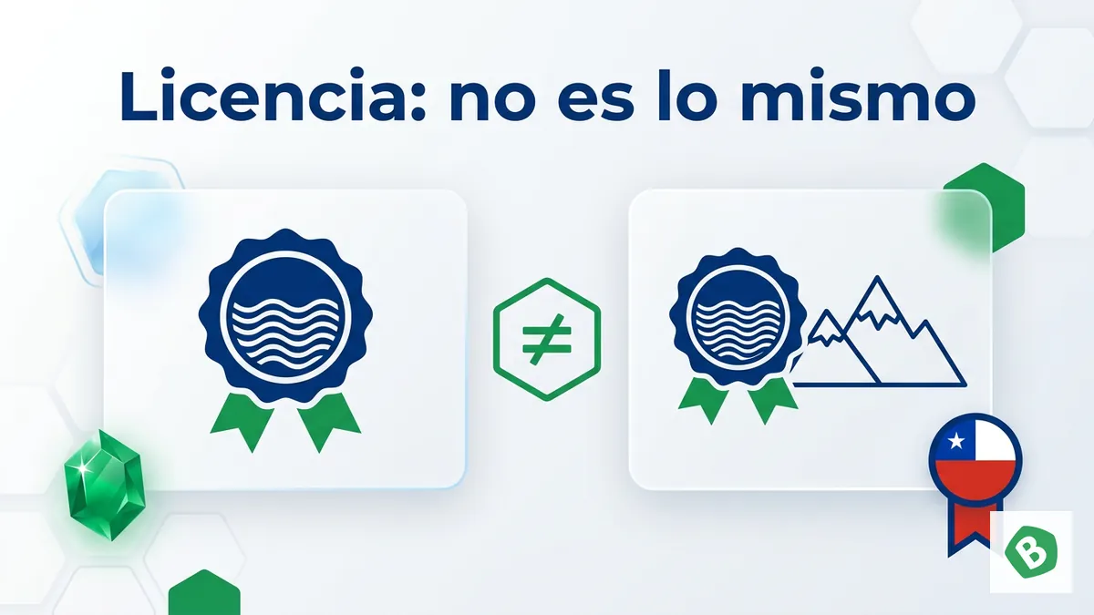 Comparación entre licencia extranjera y licencia chilena en un esquema sobre Bumbet