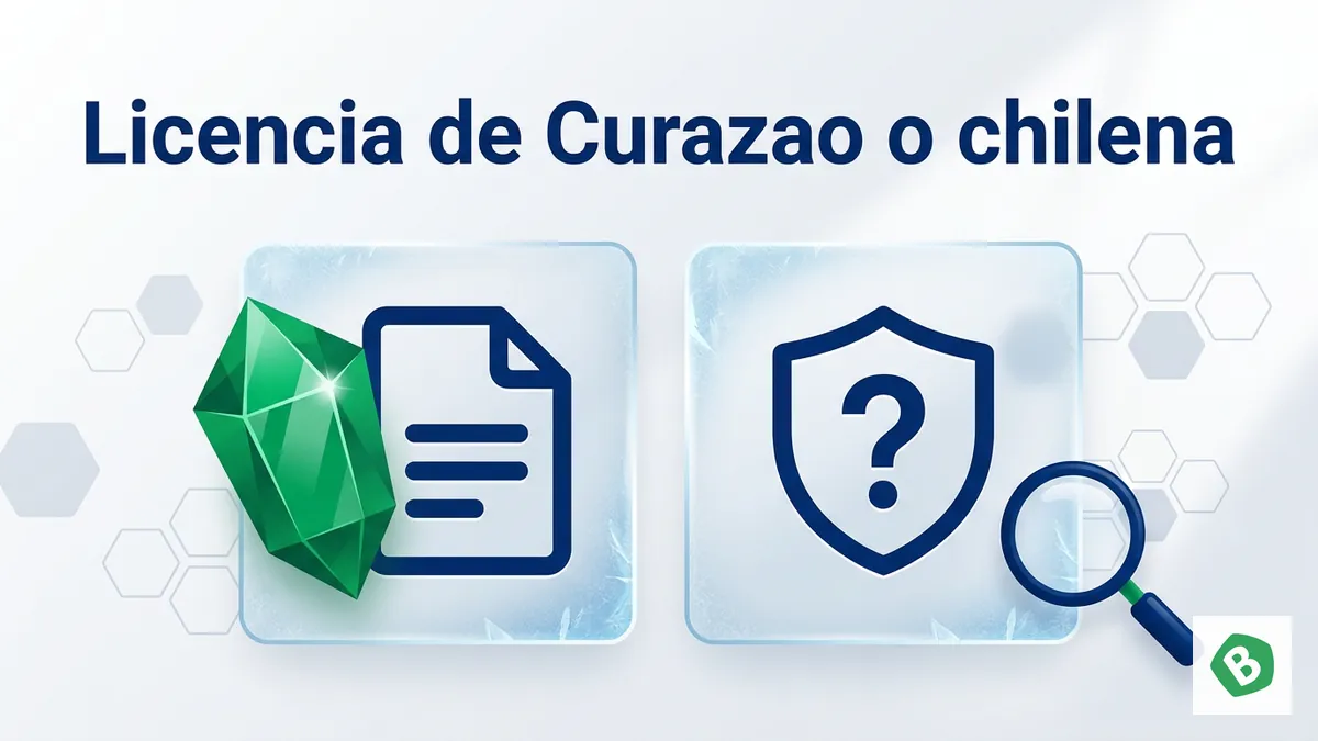 Dos tarjetas comparan licencia de Curazao y licencia chilena de Bumbet